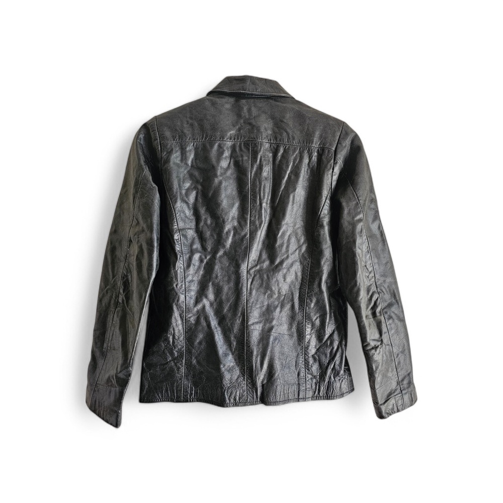 Azteca Vintage Black Genuine Leather Jacket - Size M - Made in Argentina - Picture 2 of 9